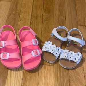 2 pair of girls sandals